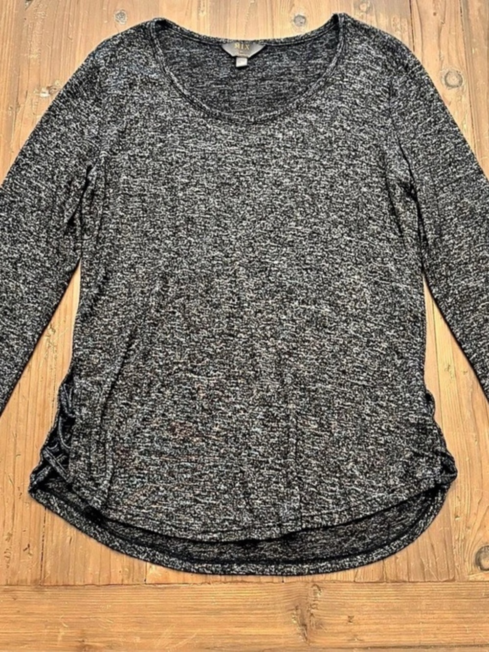 Mix by 41 Hawthorn Long Sleeve Tunic Top Black & Gray Size Large